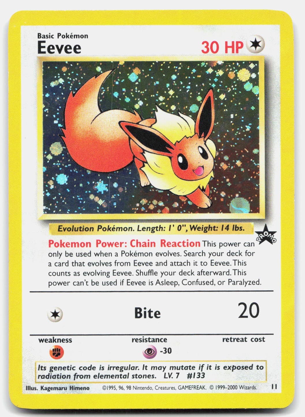 Eevee 11 Promo Wizards Black Star Promos Pokemon Holo Lightly Played