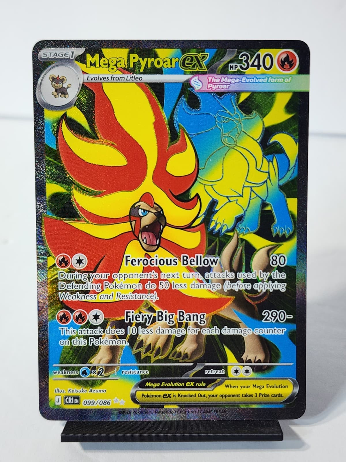 Pokemon TCG Mega Pyroar EX #99/86 Full Art Double Ultra Rare: Chaos Rising