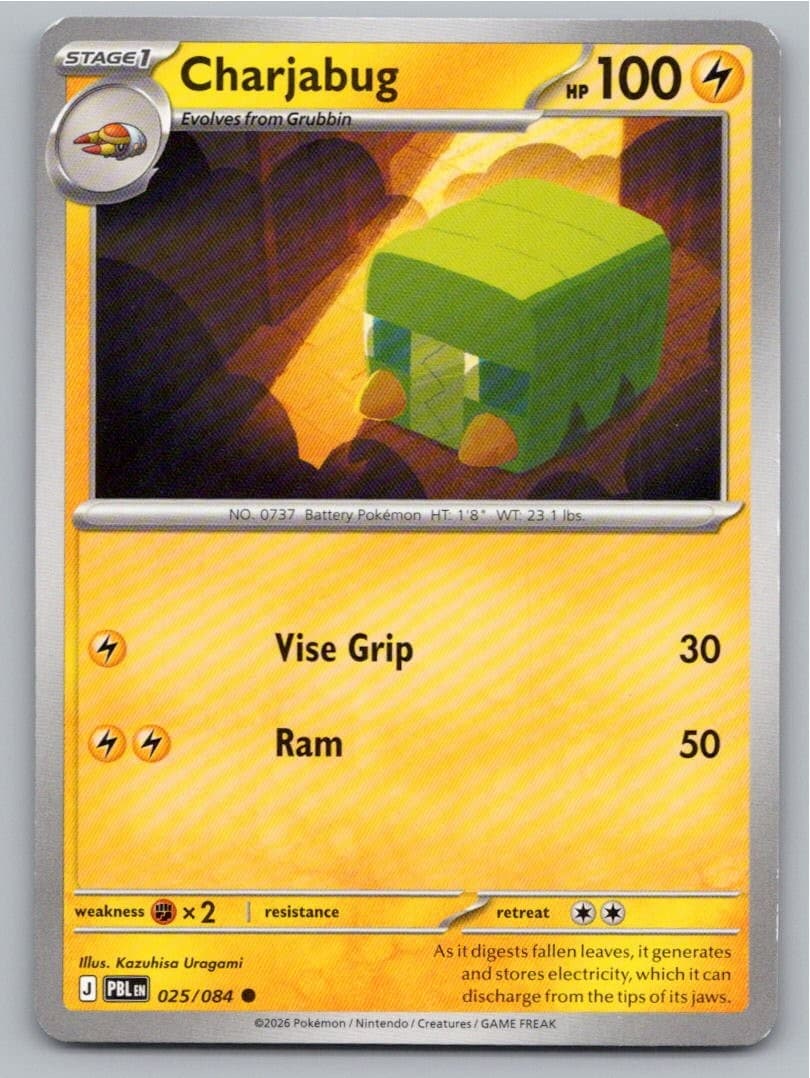 2026 POKEMON CHARJABUG PITCH BLACK 025/084 COMMON NM A19385 FREE S&H
