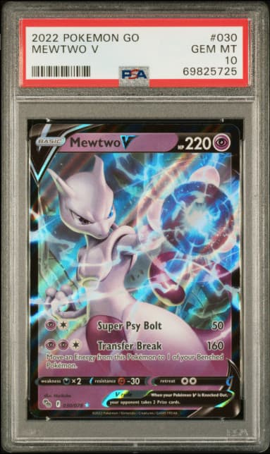 2022 Pokemon Go Mewtwo V #030 PSA 10
