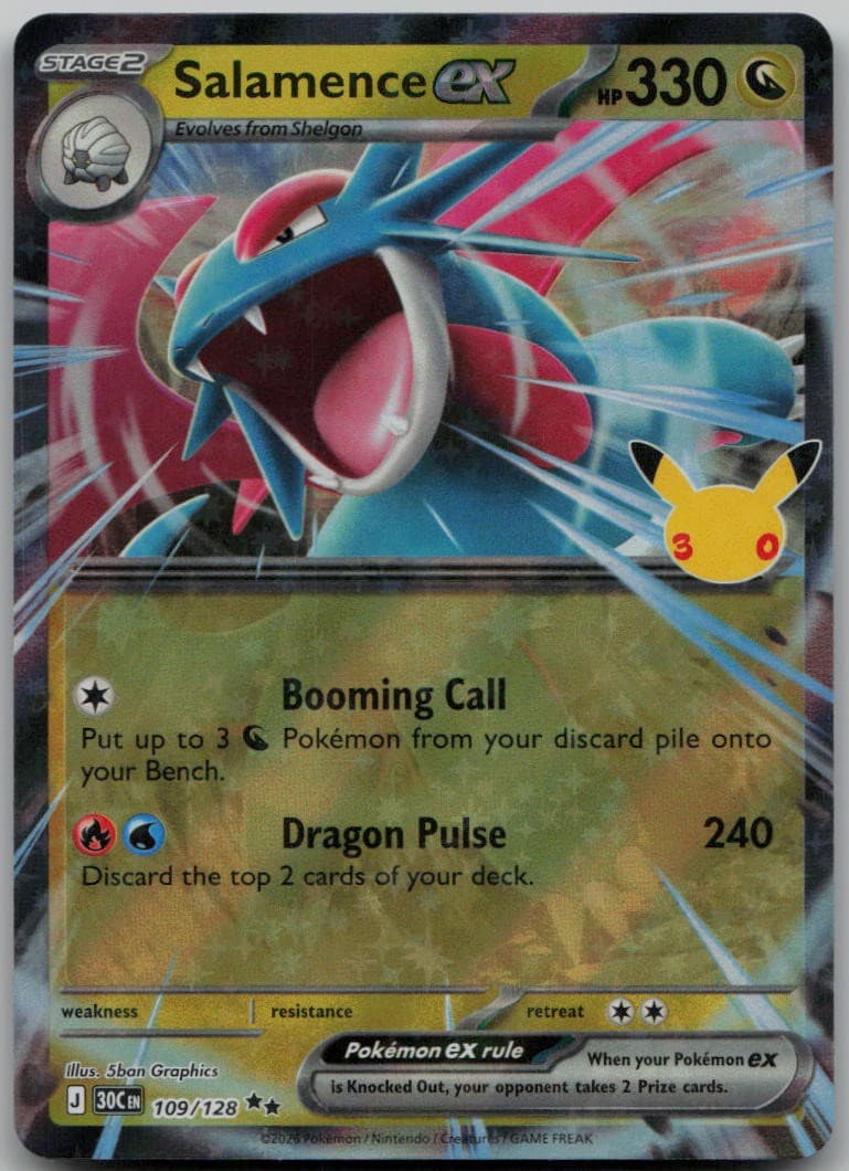 Salamence ex Holo 109/128 Double Rare ME: 30th Celebration NM Pokemon