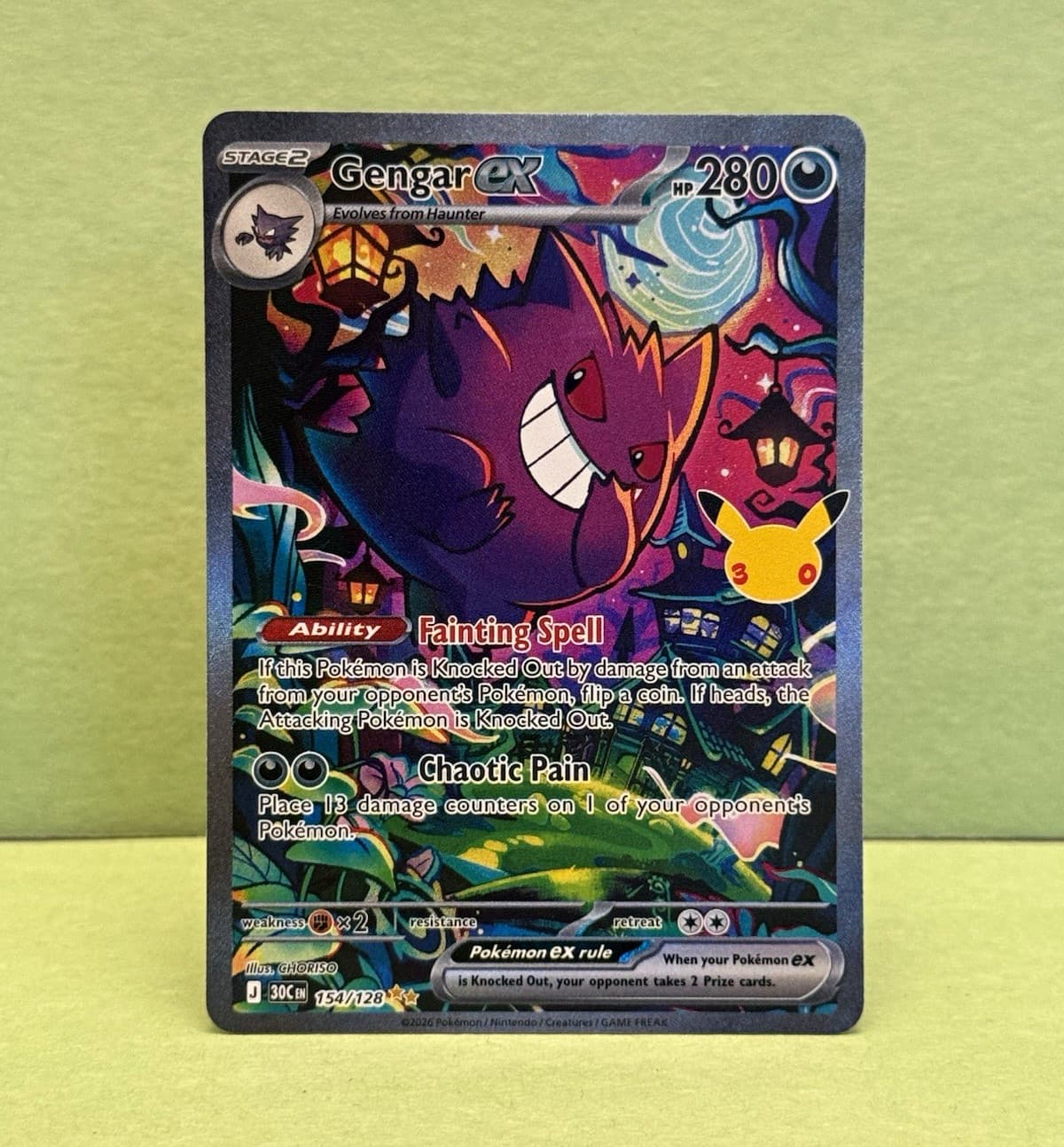 Pokemon 30th Celebration Gengar ex 154/128 Special Illustration Rare 2026 NM
