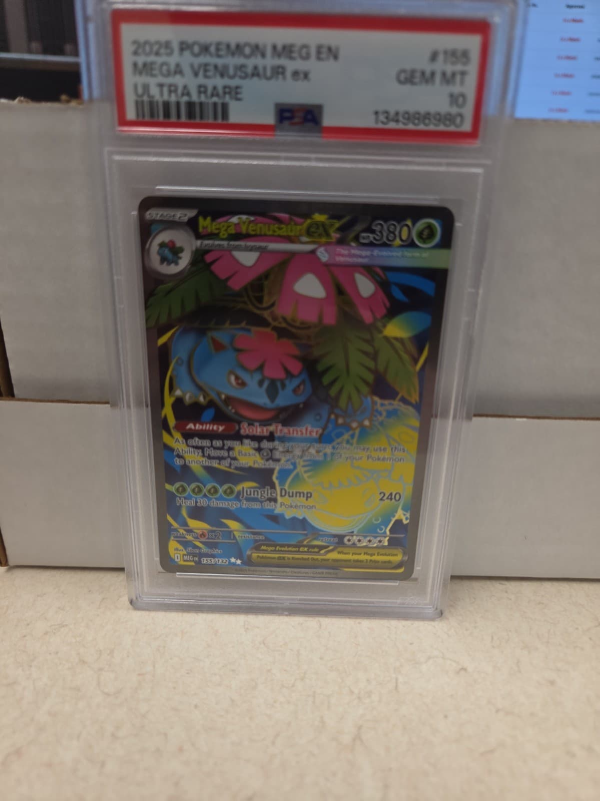 2025 POKEMON MEG EN-MEGA EVOLUTION ULTRA RARE #155 MEGA VENUSAUR EX PSA 10