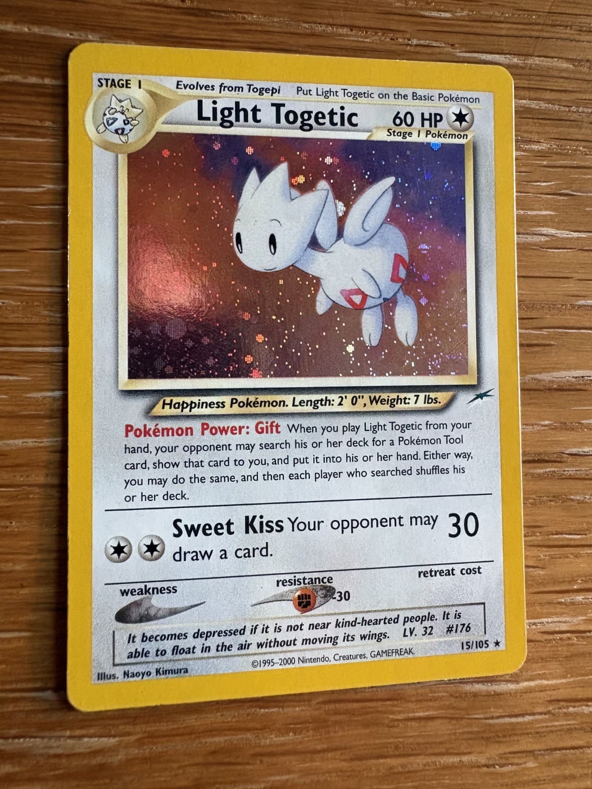 Pokemon Light Togetic 15/105 Neo Destiny Holo Rare MP