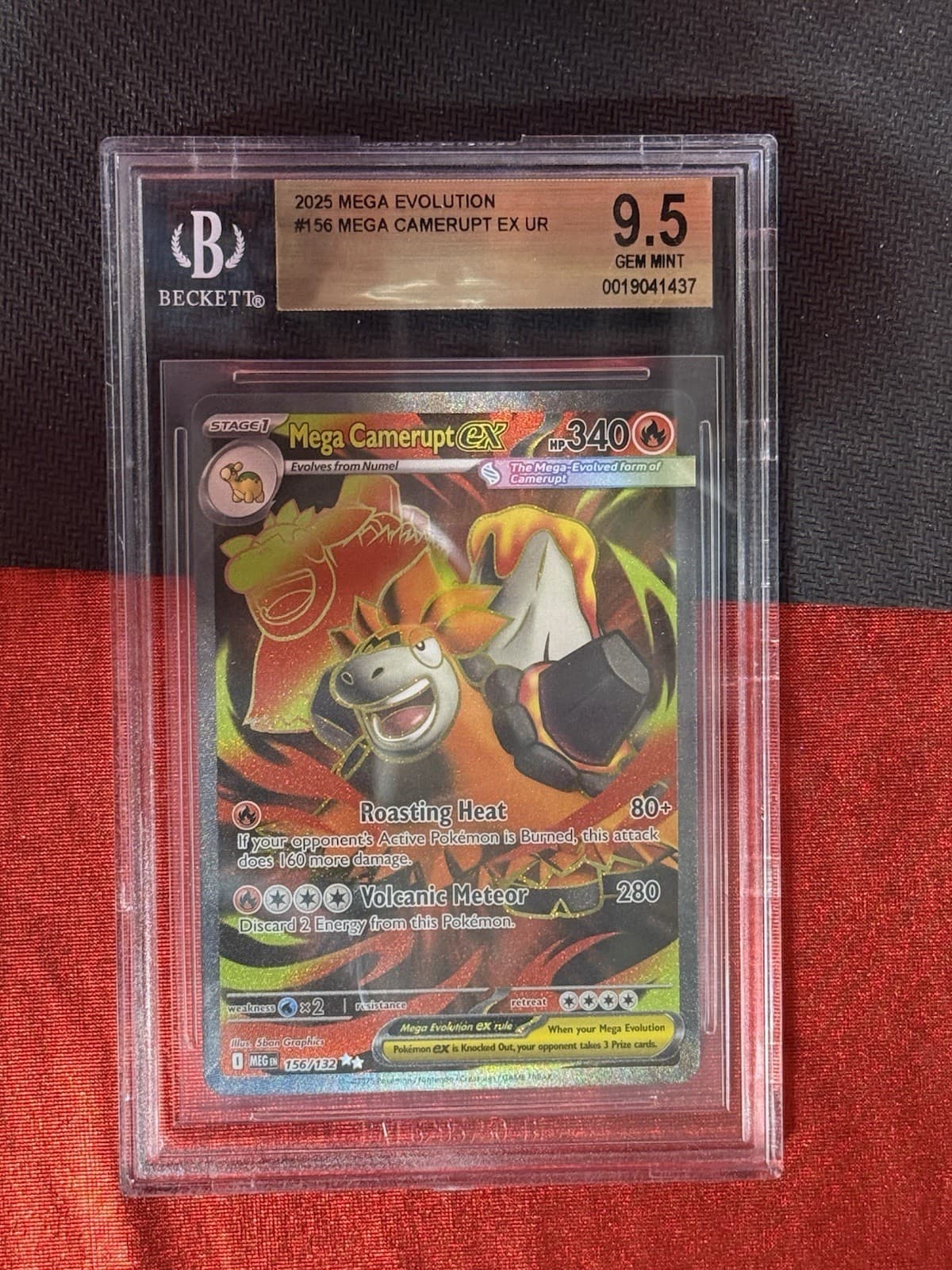2025 Pokemon Mega Camerupt ex #156/132 Mega Evolution BGS 9.5 GEM MINT