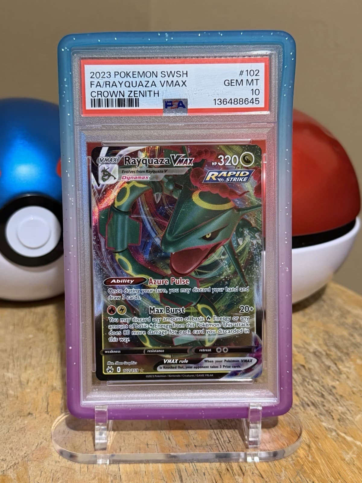 Rayquaza VMAX 102/159 Crown Zenith Ultra Rare Holo ENG PSA 10 Pokemon TCG