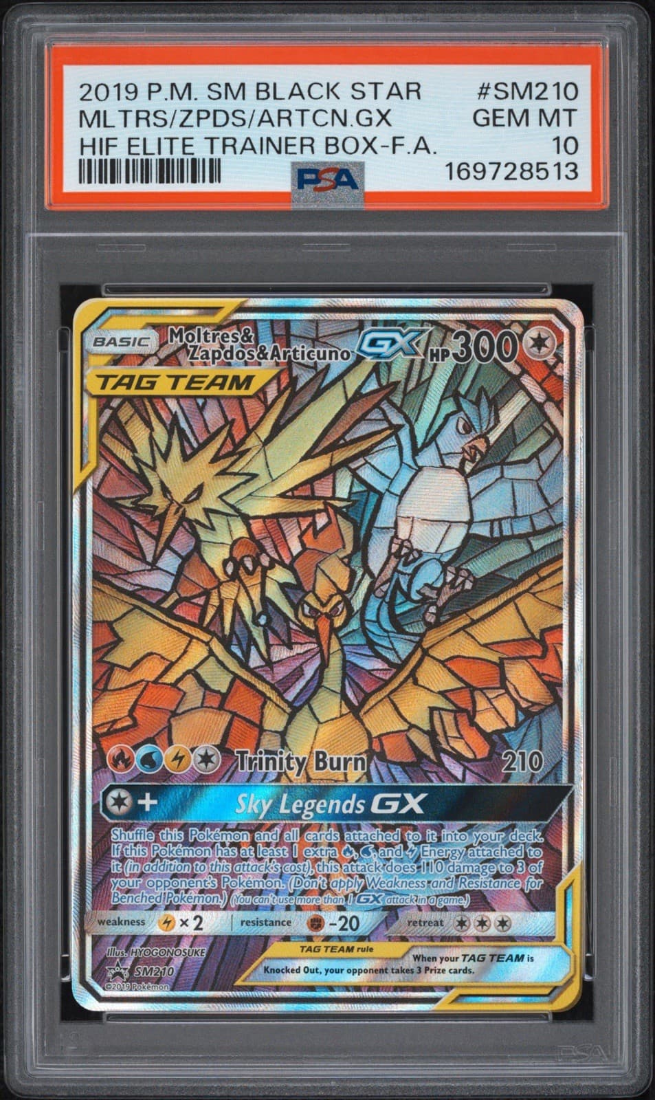 Moltres & Zapdos & Articuno GX SM210 Promo Holo EN PSA 10