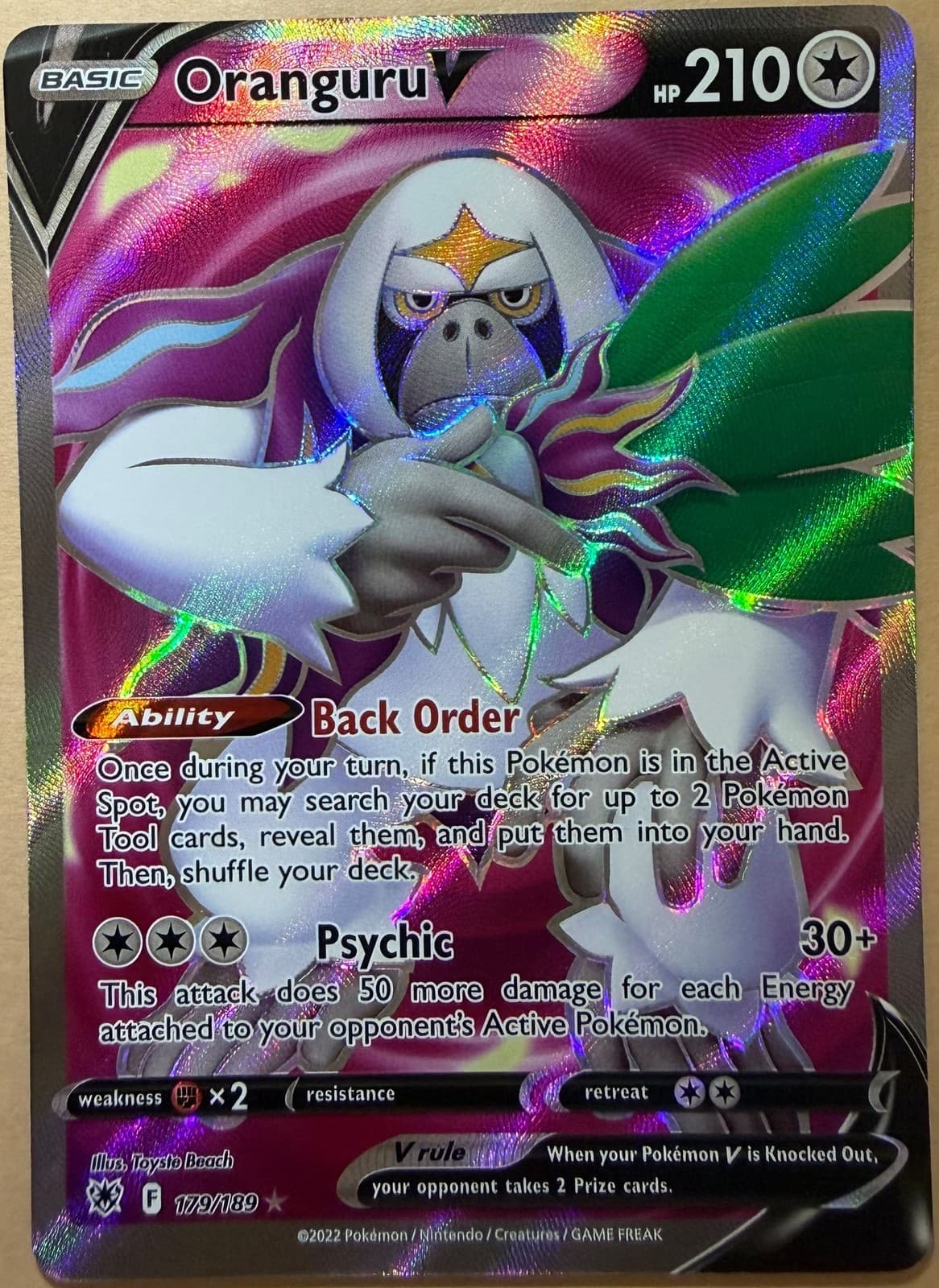 Oranguru V (Full Art) 179/189 SWSH10: Astral Radiance Pokemon NM Holofoil