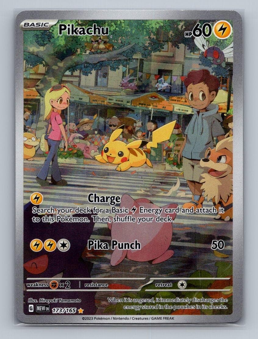 PIKACHU 173/165 IR 151 POKEMON HOLO NM