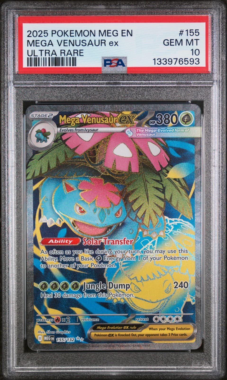 Mega Venusaur EX 155/132 Ultra Rare Mega Evolution Pokemon PSA 10