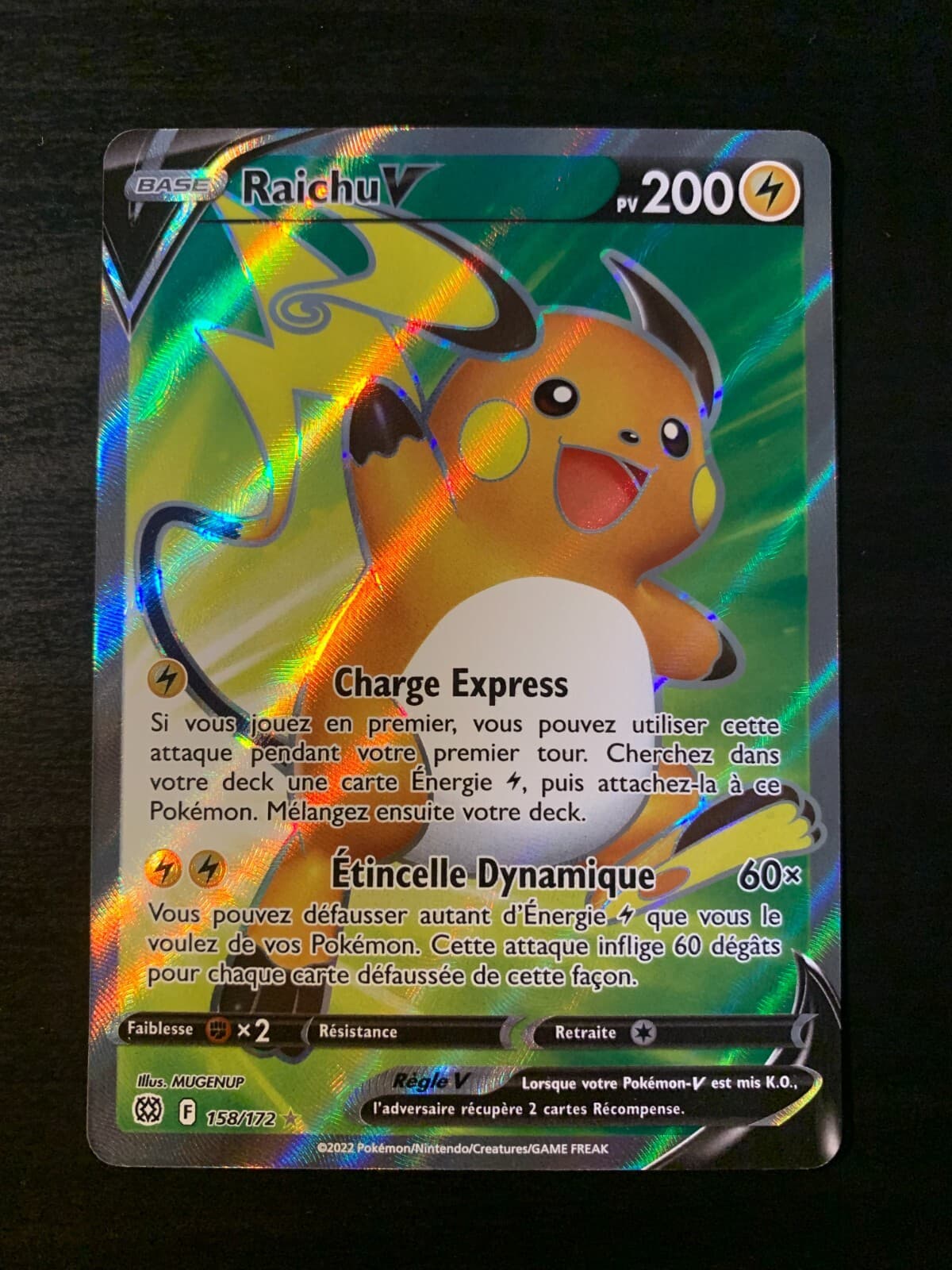 Carte Pokémon : Raichu V 158/172 Stars Etincelantes Française NEUF