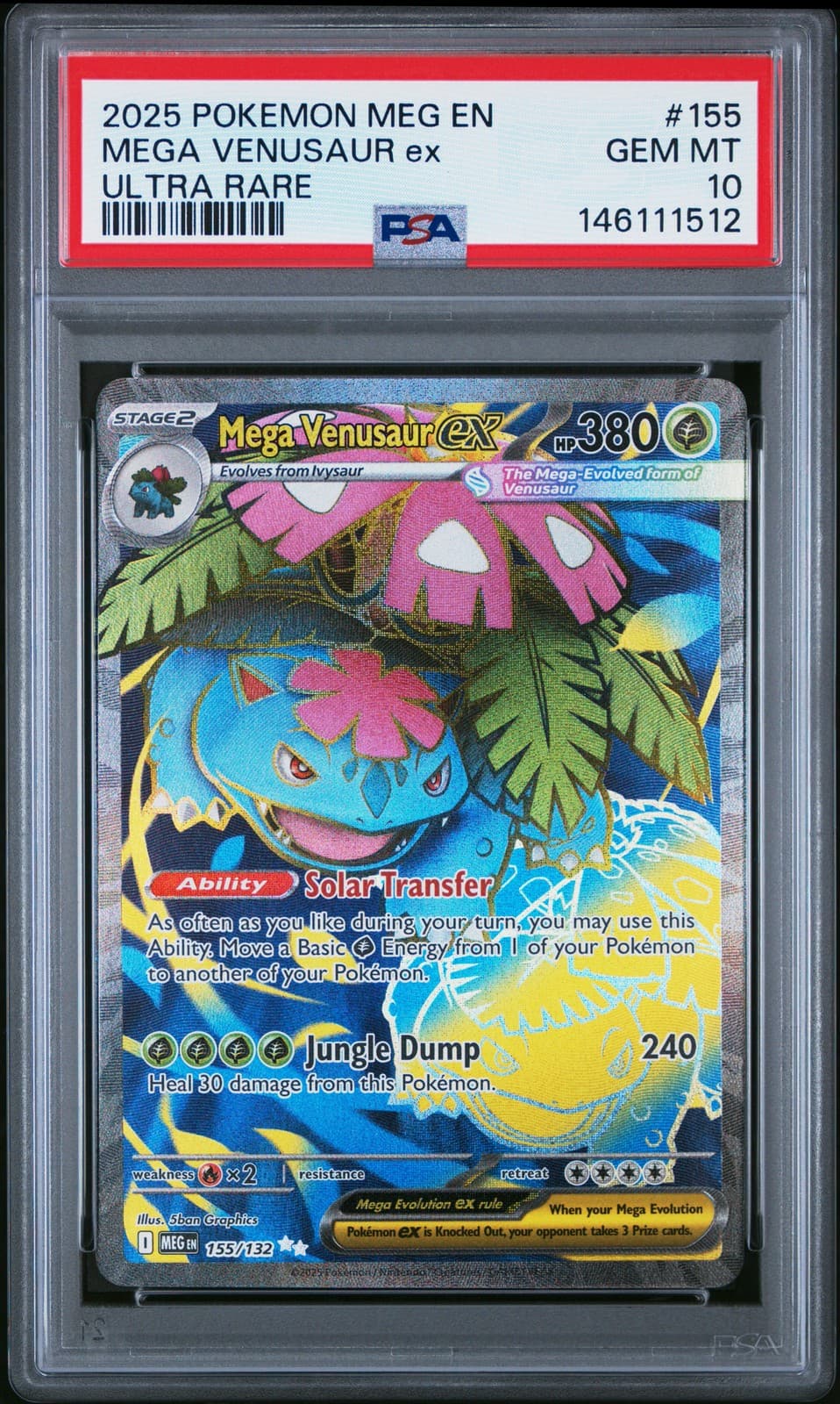 2025 POKEMON MEG EN-MEGA EVOLUTION ULTRA RARE #155 MEGA VENUSAUR EX PSA 10