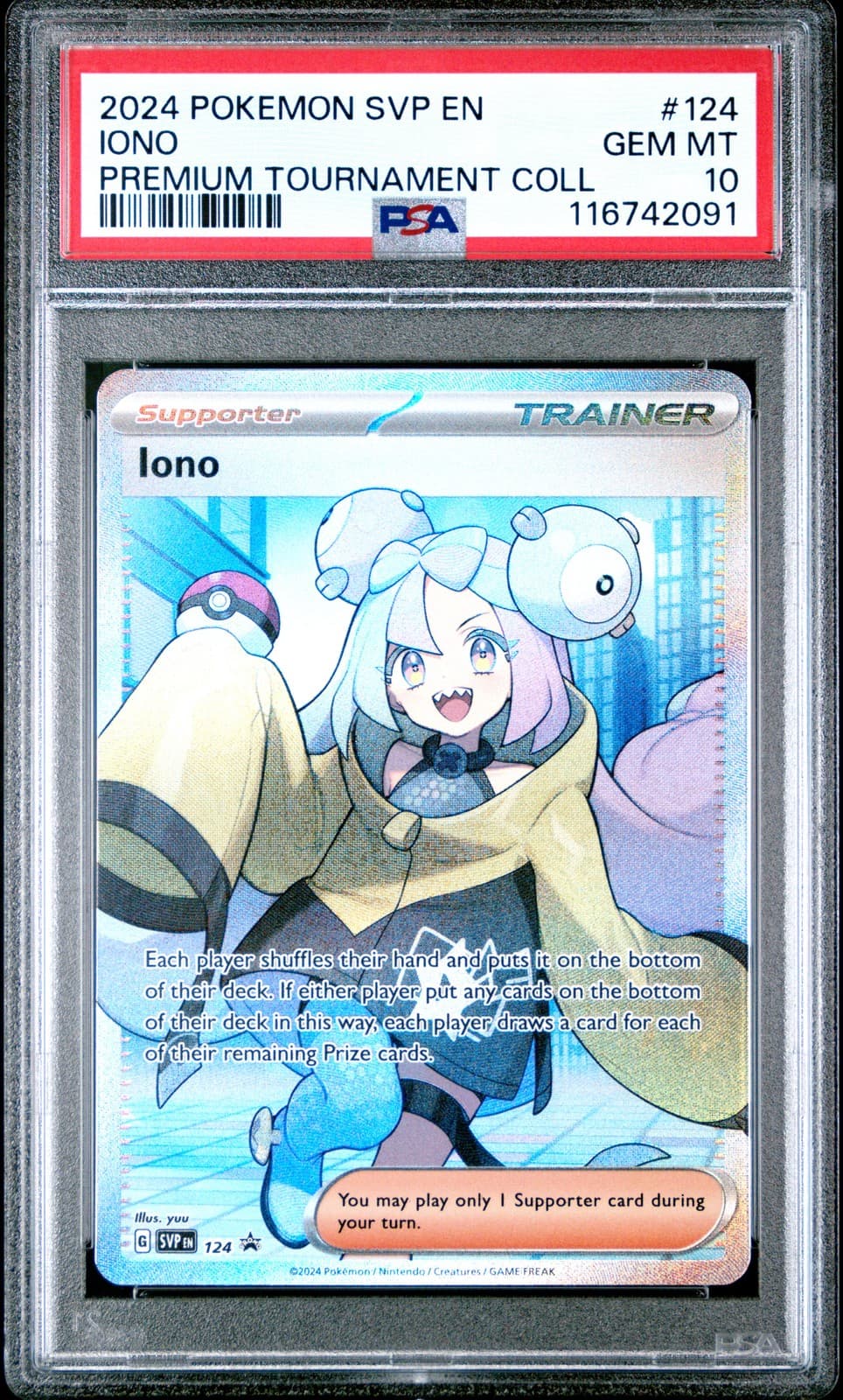 2024 POKEMON SVP EN-SV BLACK STAR PROMO #124 IONO PSA 10