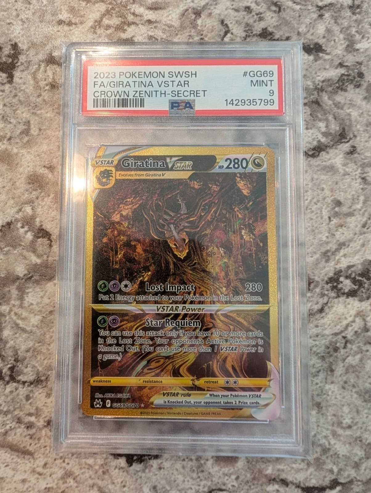 GIRATINA VSTAR 2023 POKEMON CROWN ZENITH GG69/GG70 FULL ART PSA 9 Q3963-5