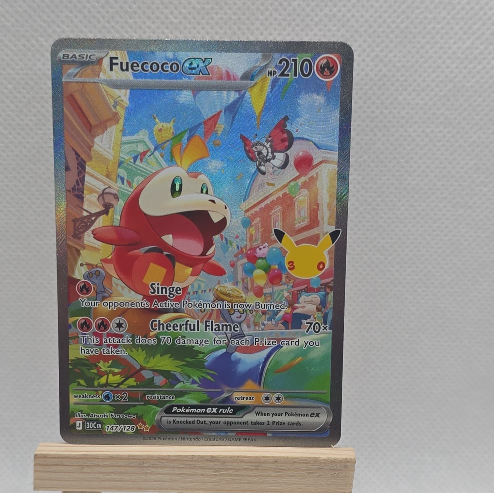 Fuecoco ex 147/128 ME: 30th Celebration Pokemon TCG Holo