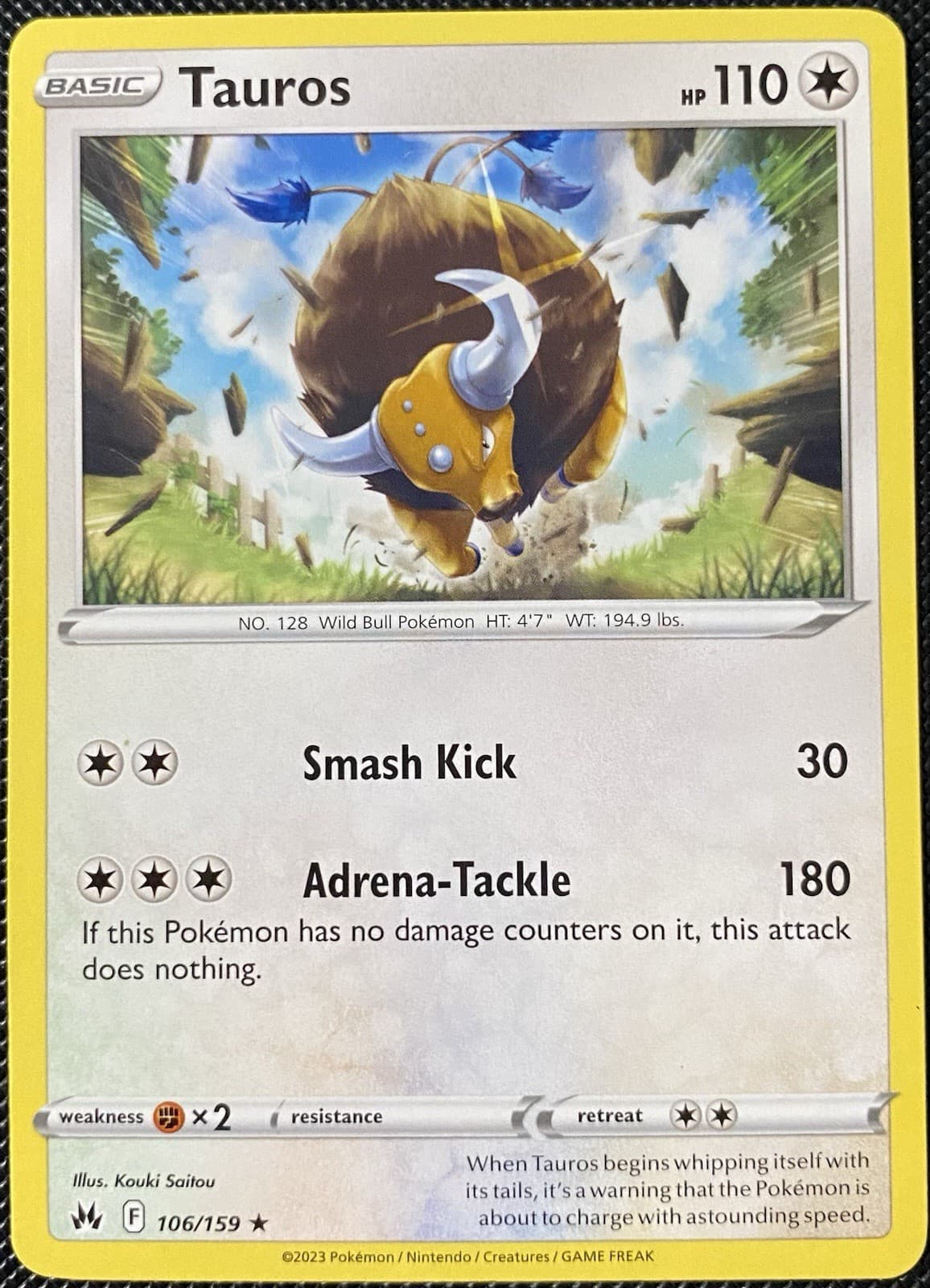 Tauros 106/159 SWSH: Crown Zenith Regular NM Pokémon