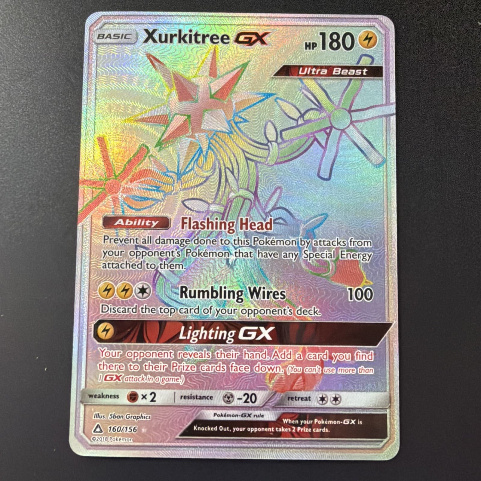 Xurkitree GX (Secret Rare) 160/156 Sm-Ultra Prism Holo