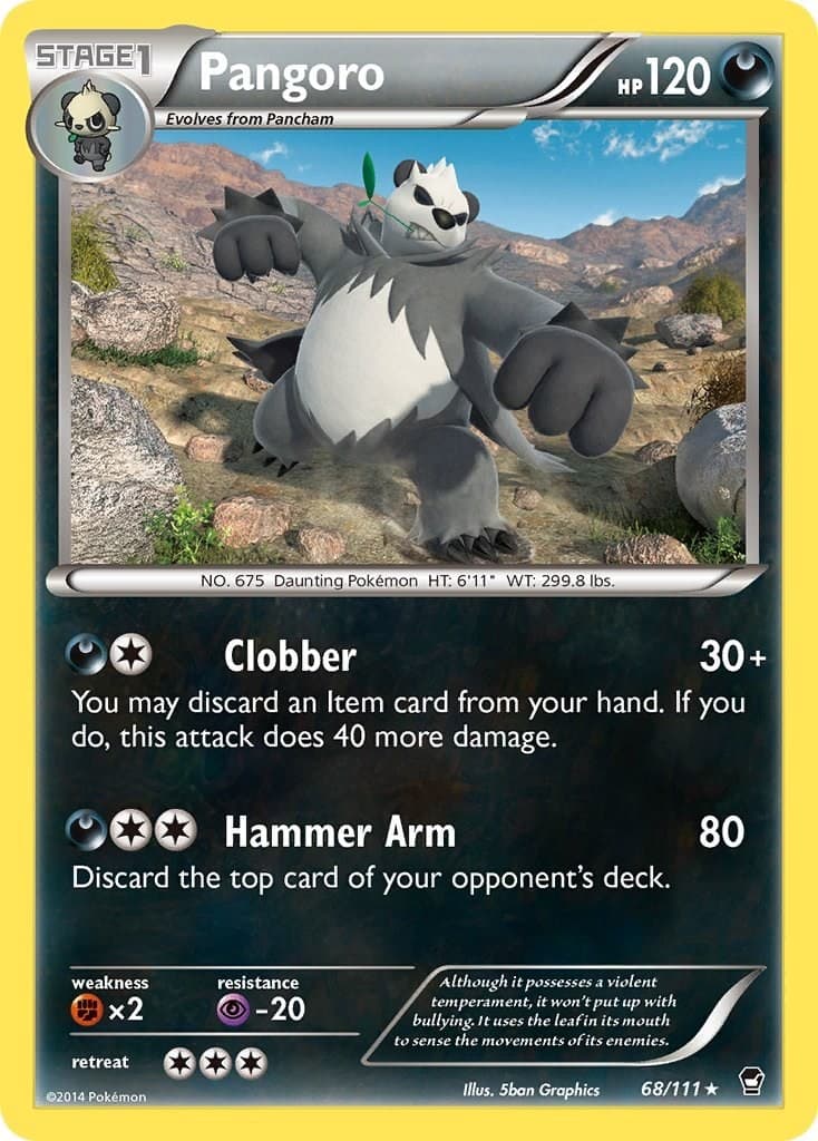 Pangoro-Pokemon-68/111-XY - Furious Fists-Rare-NM-5ban Graphics