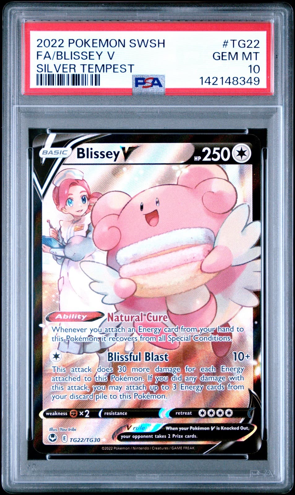 2022 POKEMON SWORD & SHIELD SILVER TEMPEST #TG22 FULL ART/BLISSEY V PSA 10