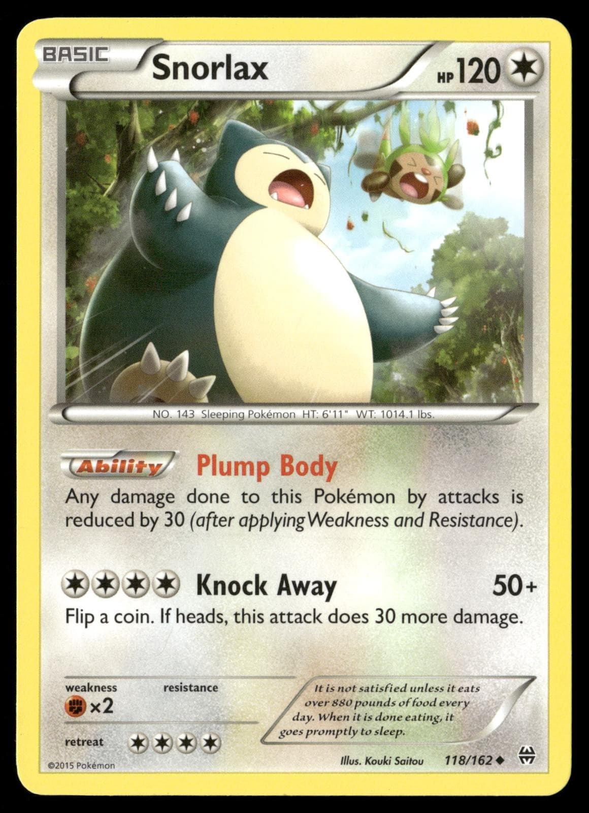 Pokemon Snorlax BREAKthrough 118/162 Uncommon Lightly Played