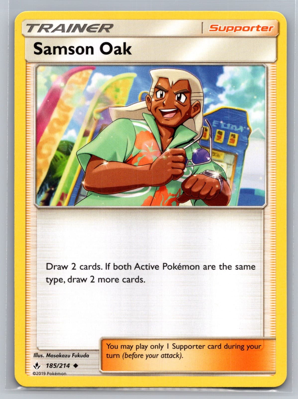 Samson Oak 185/214 - SM - Unbroken Bonds - Pokémon TCG - NM