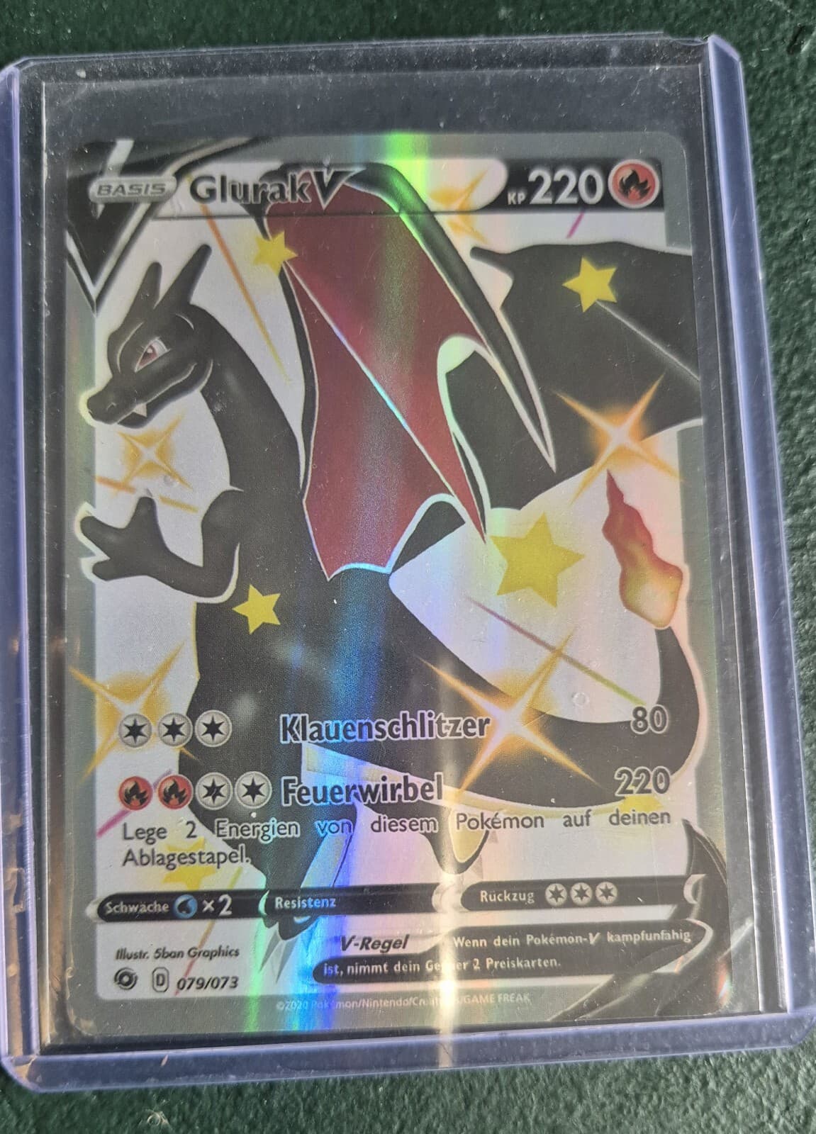 Pokemon Karte 79/73 - Glurak V - Weg des Champs - Secret Rare - Near Mint