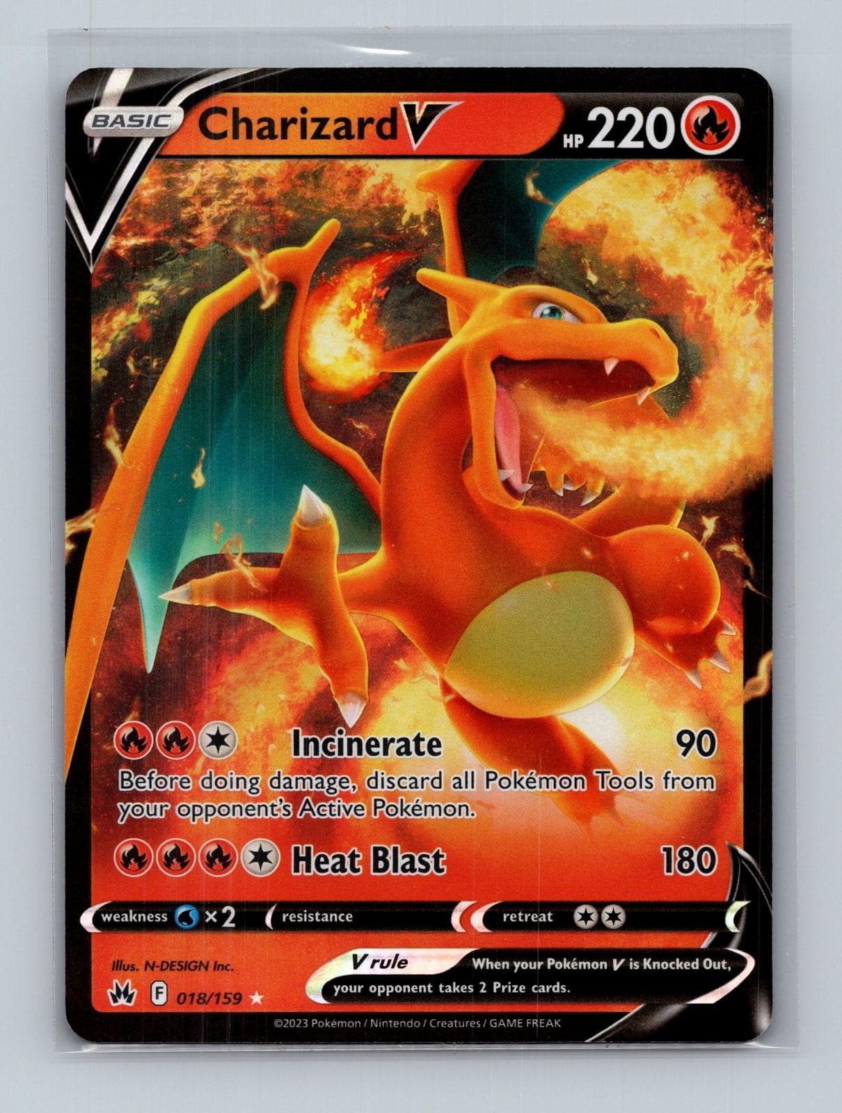 Charizard V 018/159 Holo Ultra Rare Crown Zenith Pokemon Near Mint