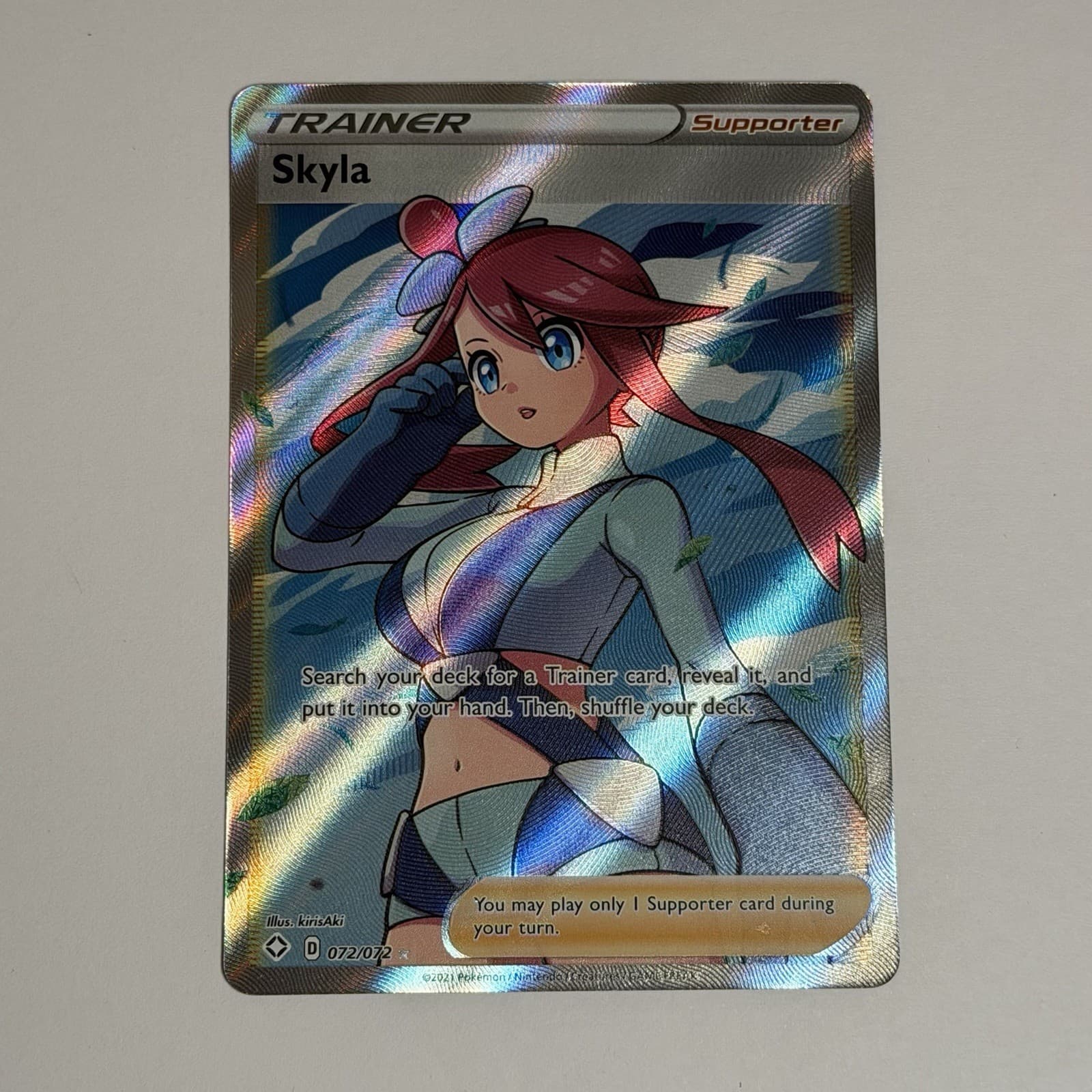 Skyla 72/72 Full Art Trainer Ultra Rare Shining Fates Pokémon TCG Card Excellent