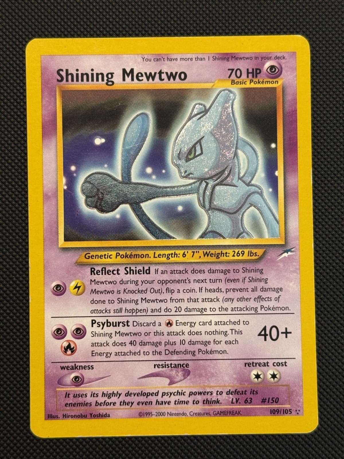 Pokemon Shining Mewtwo 109/105 Neo Destiny Holo Rare 2002 WOTC Vintage
