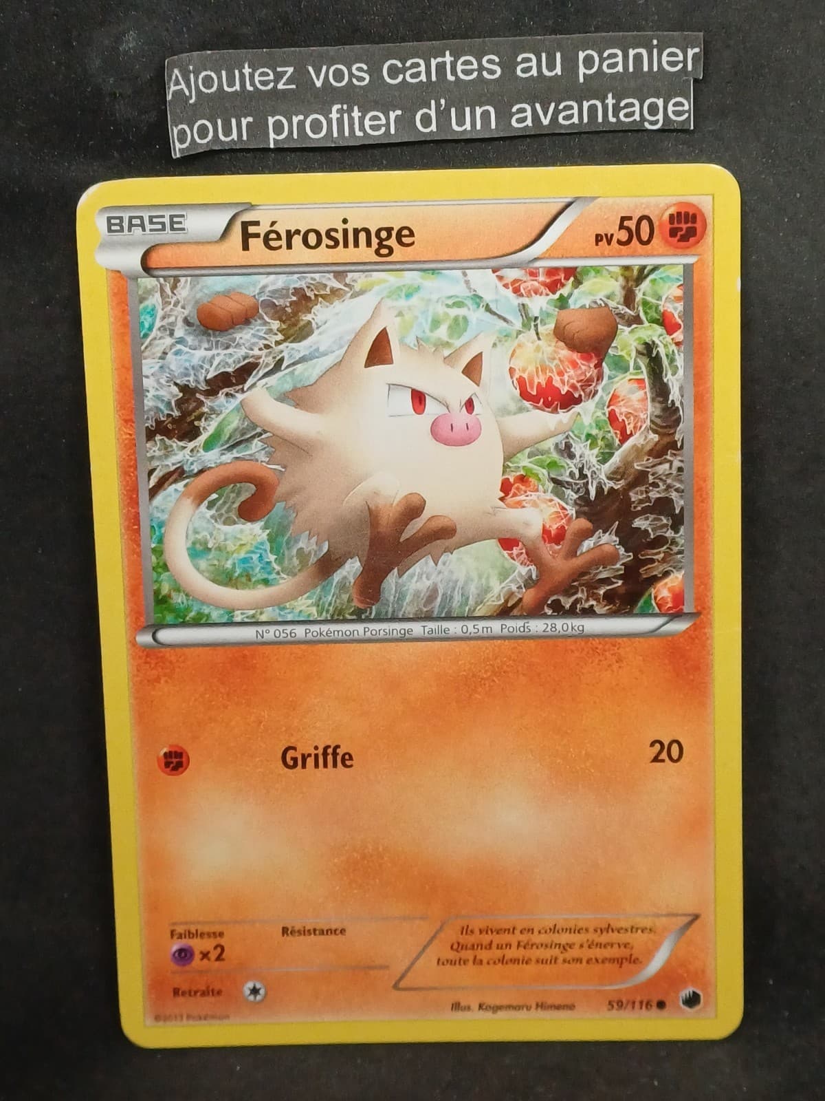 Férosinge - N&B:Glaciation Plasma - 59/116 - Carte Pokemon Française