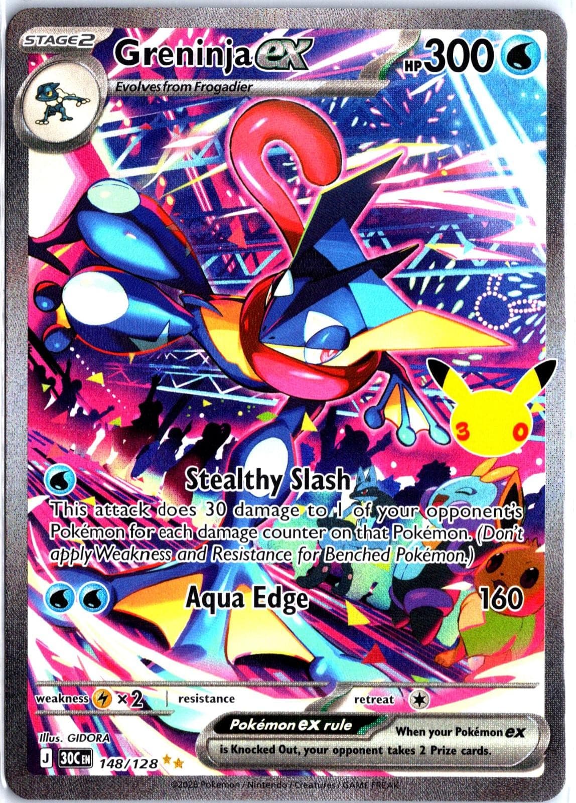 Greninja ex 148/128 ME: 30th Celebration Pokemon Holo NM/M