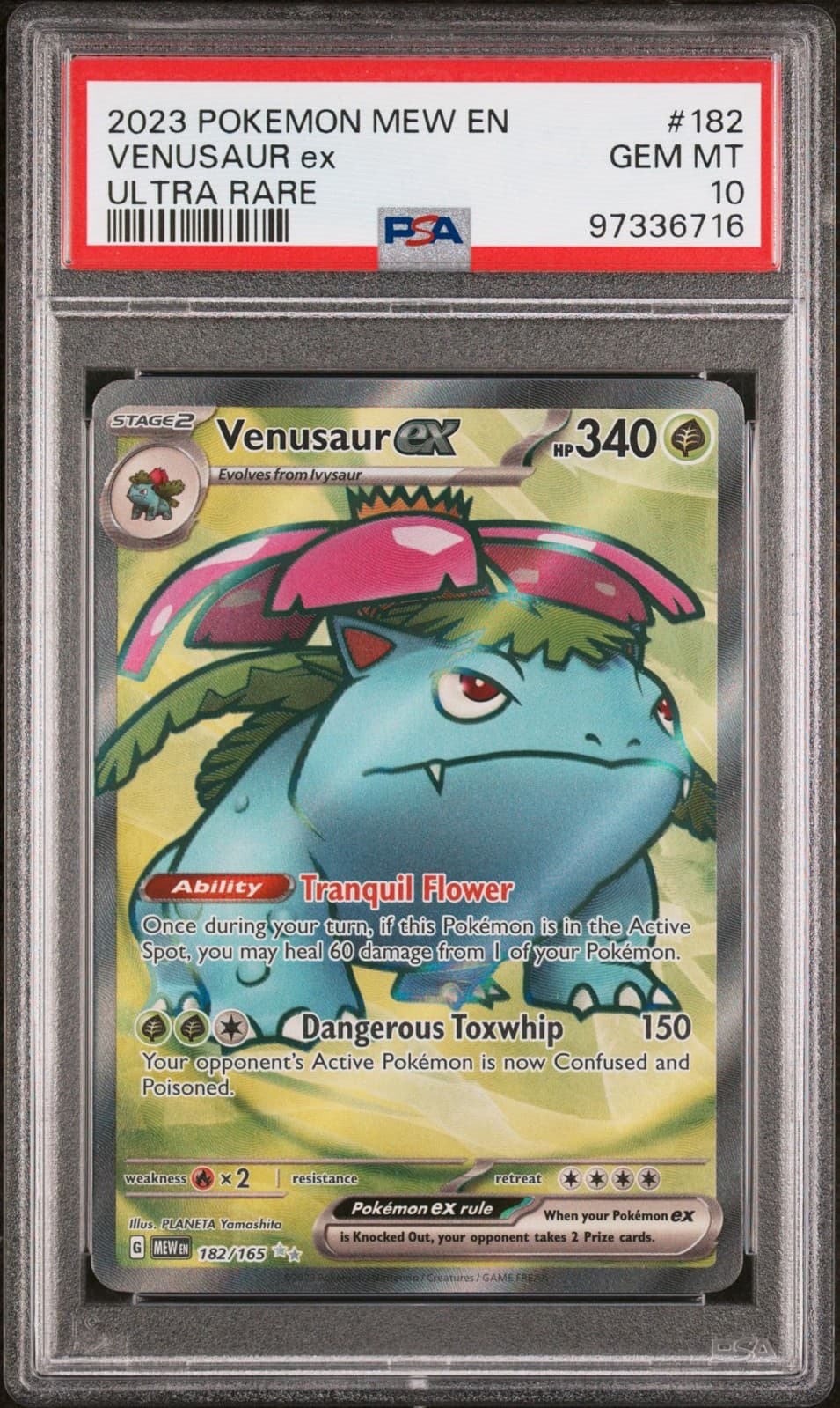 Venusaur ex 182/165 Sv: Scarlet & Violet 151 Holo PSA 10 Pokemon