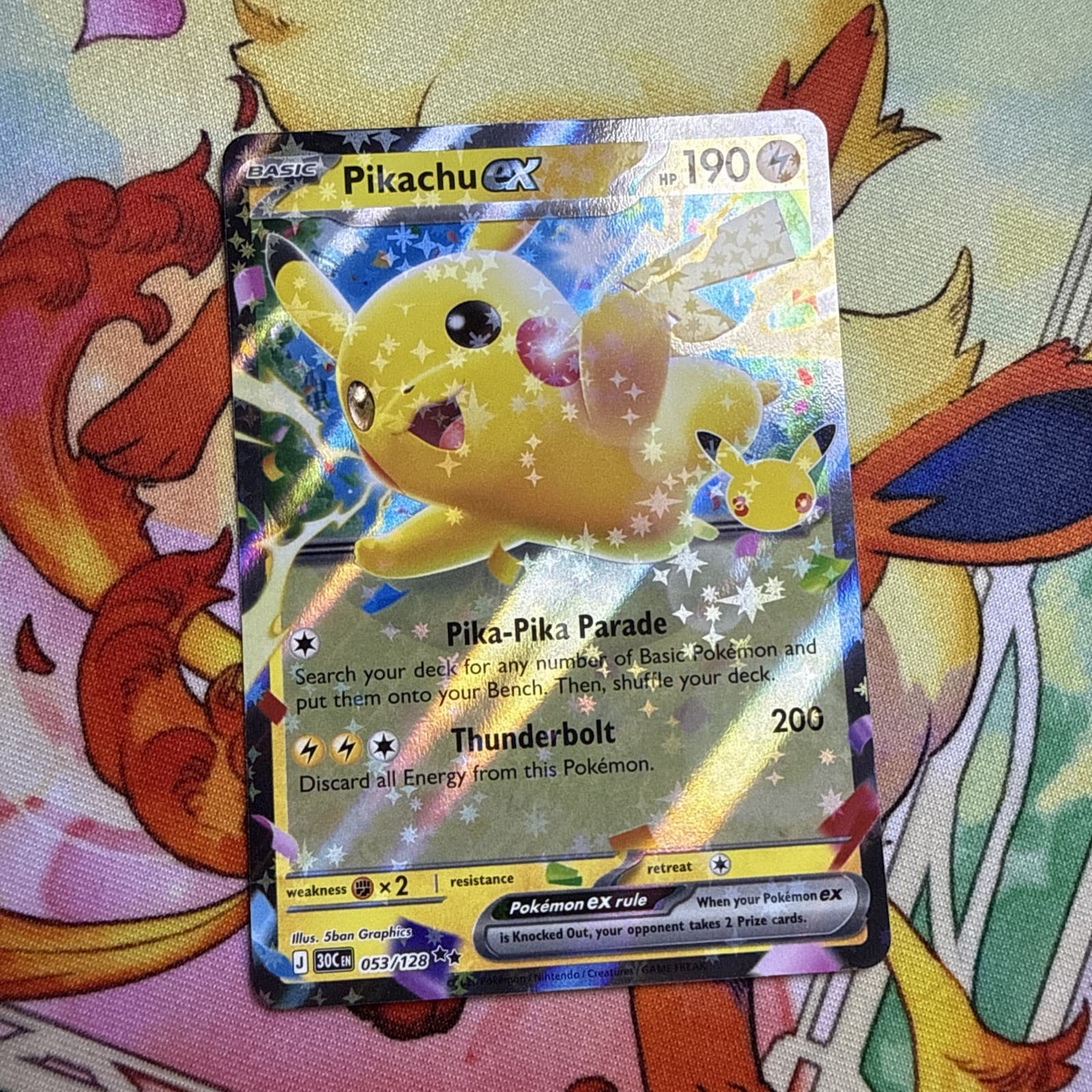 Pokemon Pikachu ex Holofoil ME: 30th Celebration - 053/128