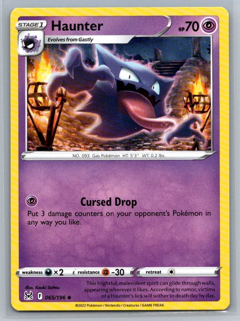 Haunter 65/196 Lost Origin Uncommon Pokémon TCG 2022