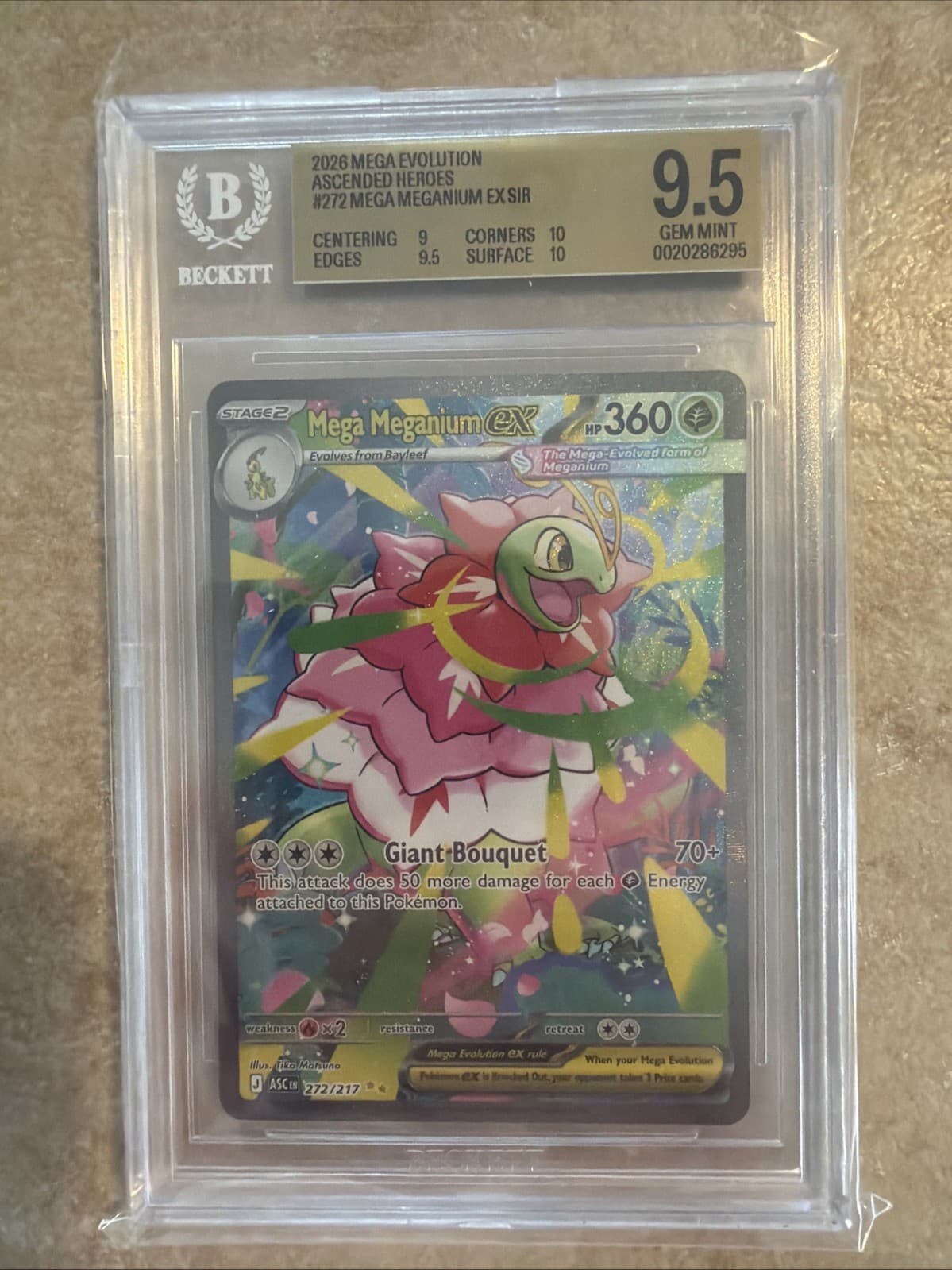 2026 Mega Evolution Ascended Heroes #272 Mega Meganium EX SIR Gem Mint BGS 9.5