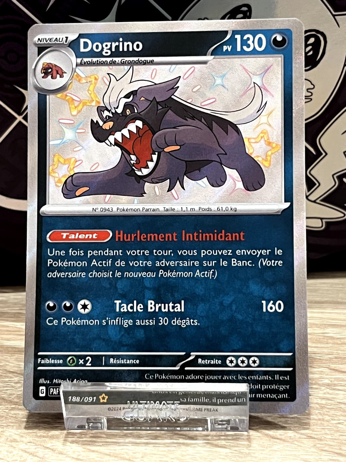 Carte Pokémon Dogrino Shiny- FR - EV4.5/Destinées de Paldéa - 188/091 - Neuf