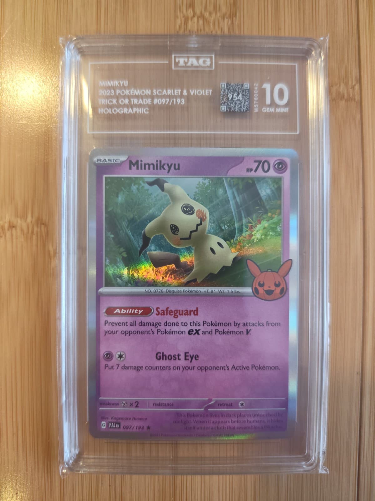 CGC 10 Mimikyu 097/193 Holo Trick or Trade Booster 2023 Pokemon TCG EN