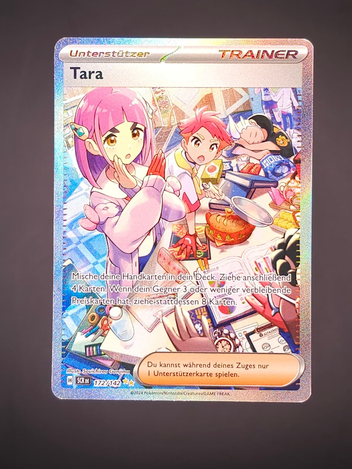 Pokémon Karte - Tara SCR 172/142 - Stellarkrone Full Art Deutsch NM Rare Trainer