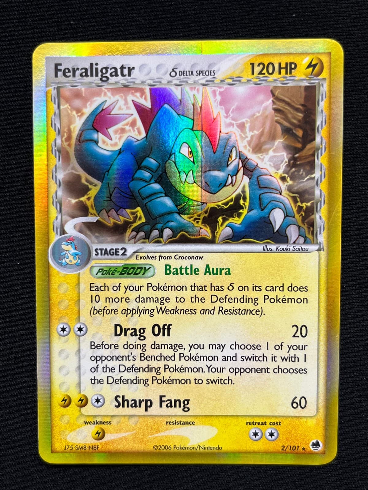 Pokemon Feraligatr Delta Species Holo Rare 2006 EX Dragon Frontiers 2/101