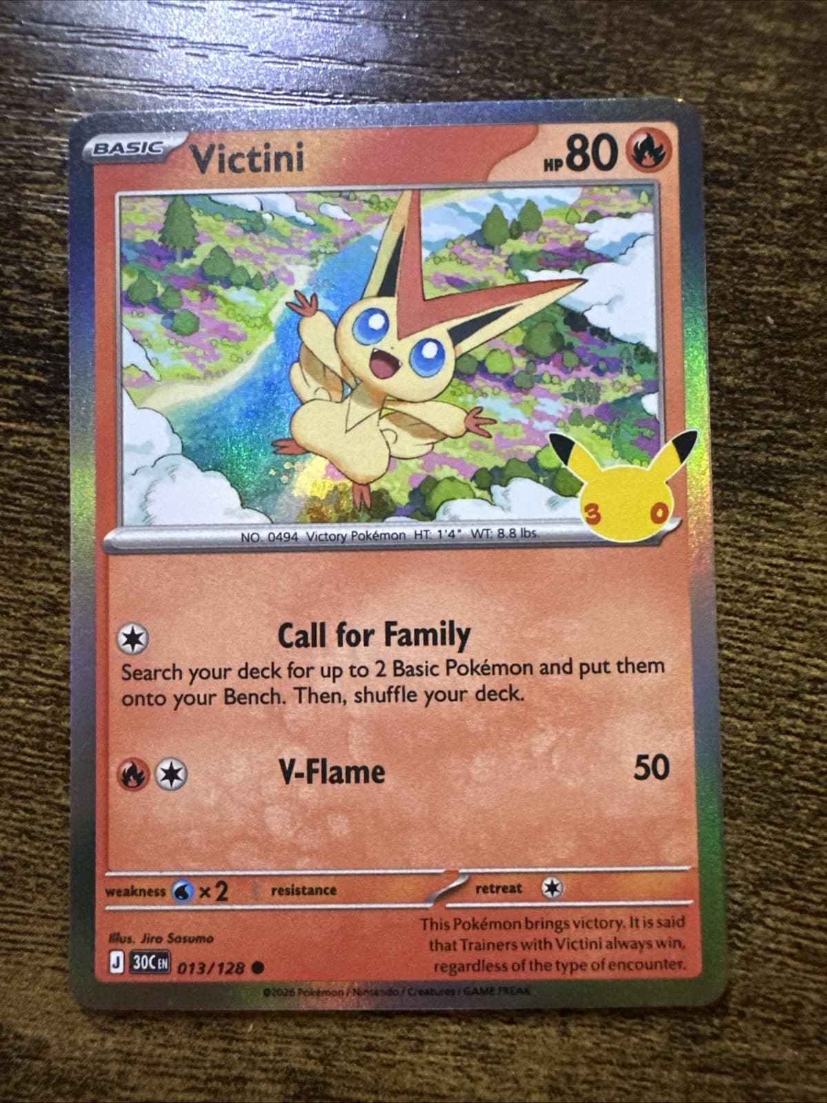 Victini 013/128, 30th Anniversary Celebration, Common Holo, Pokemon TCG, NM