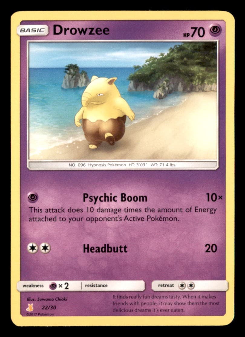 Drowzee 22/30 Common SM Trainer Kit: Lycanroc & Alolan Raichu Pokemon Near Mint
