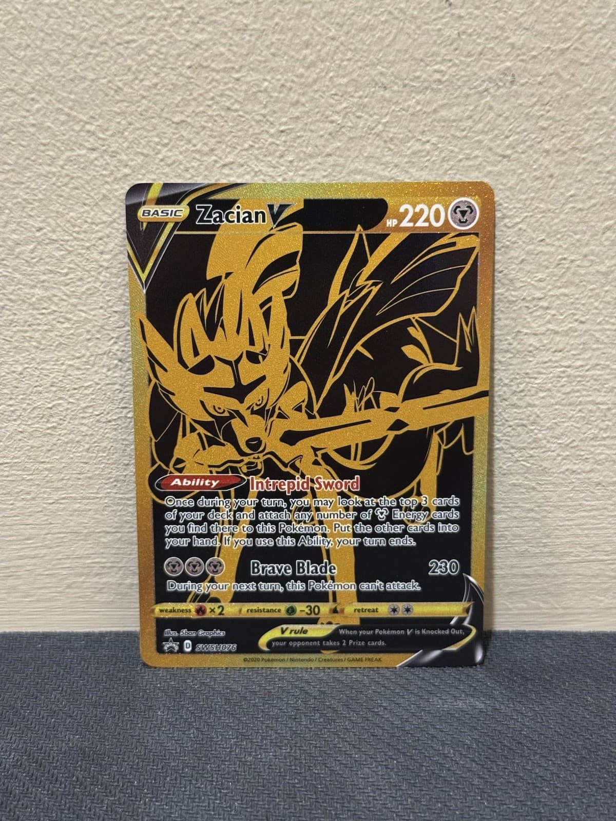 Pokémon TCG Zacian V SWSH076 Black Star Promo Ultra Rare Full Art Promo MINT