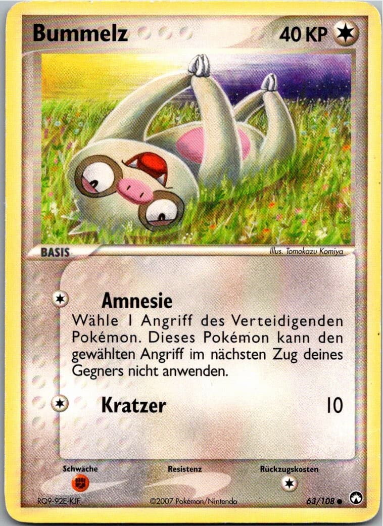 Pokémon Bummelz 63/108 EX Power Keepers 2007 Deutsch