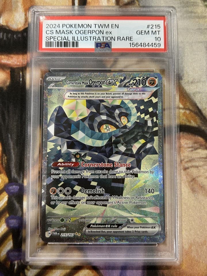 Cornerstone Mask Ogerpon ex #215 Pokemon Twilight Masquerade SIR Holo - PSA 10🔥