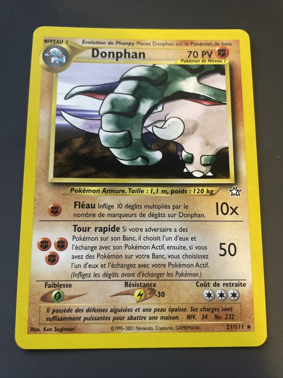 DONPHAN RARE - POKEMON 21/111 NEO GENESIS EDITION 2 NEUF FR
