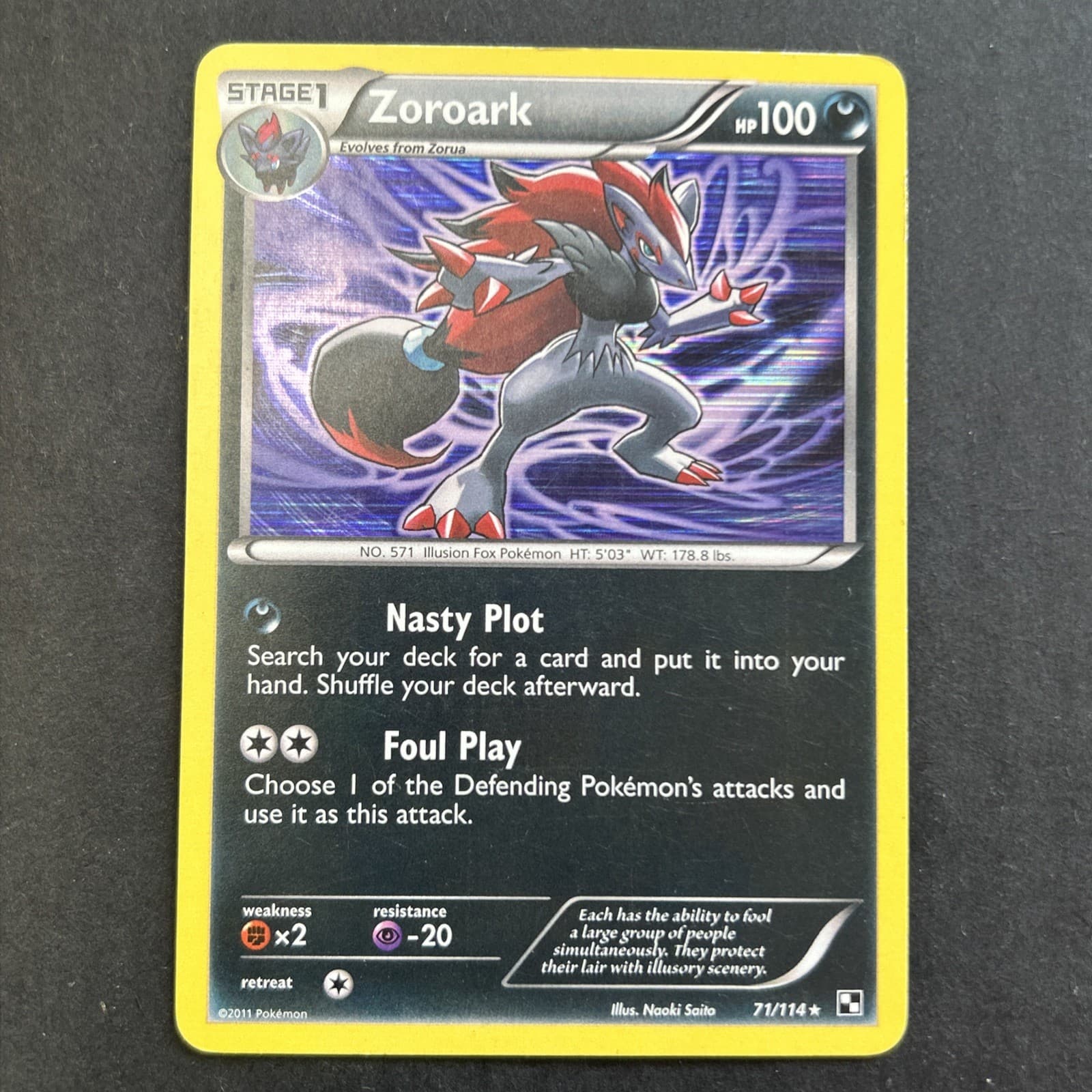 Pokemon Zoroark 71/114 Black & White Holo