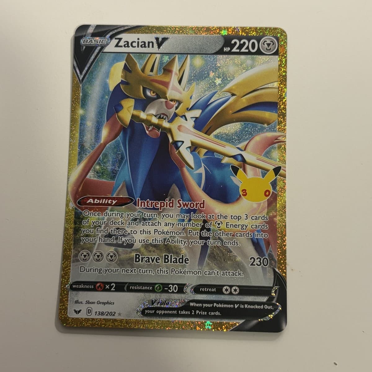Zacian V 138 30th Celebration: Classic Collection Pokemon TCG NM