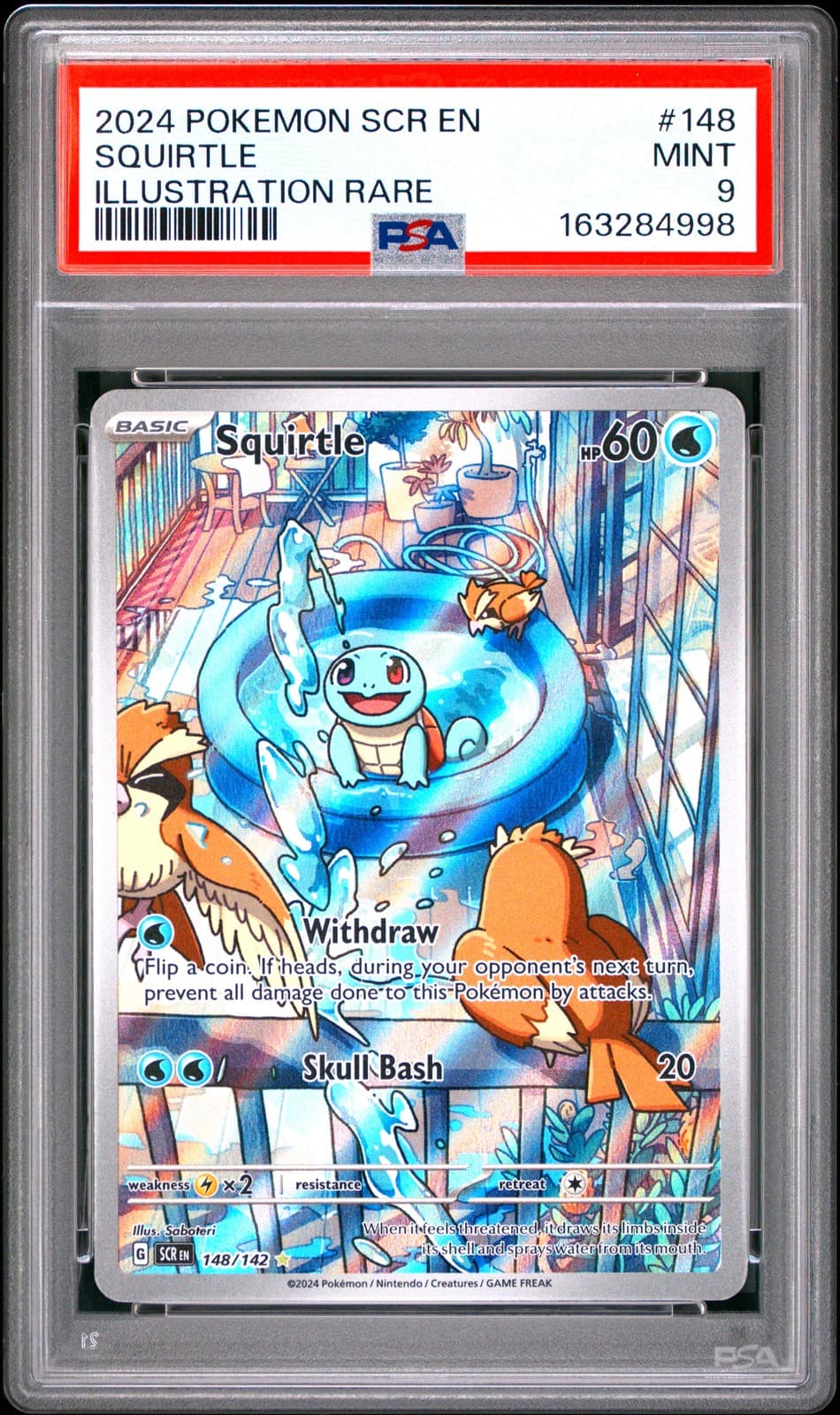 Squirtle 148/142 Illustration Rare Stellar Crown Pokemon PSA 9 *998