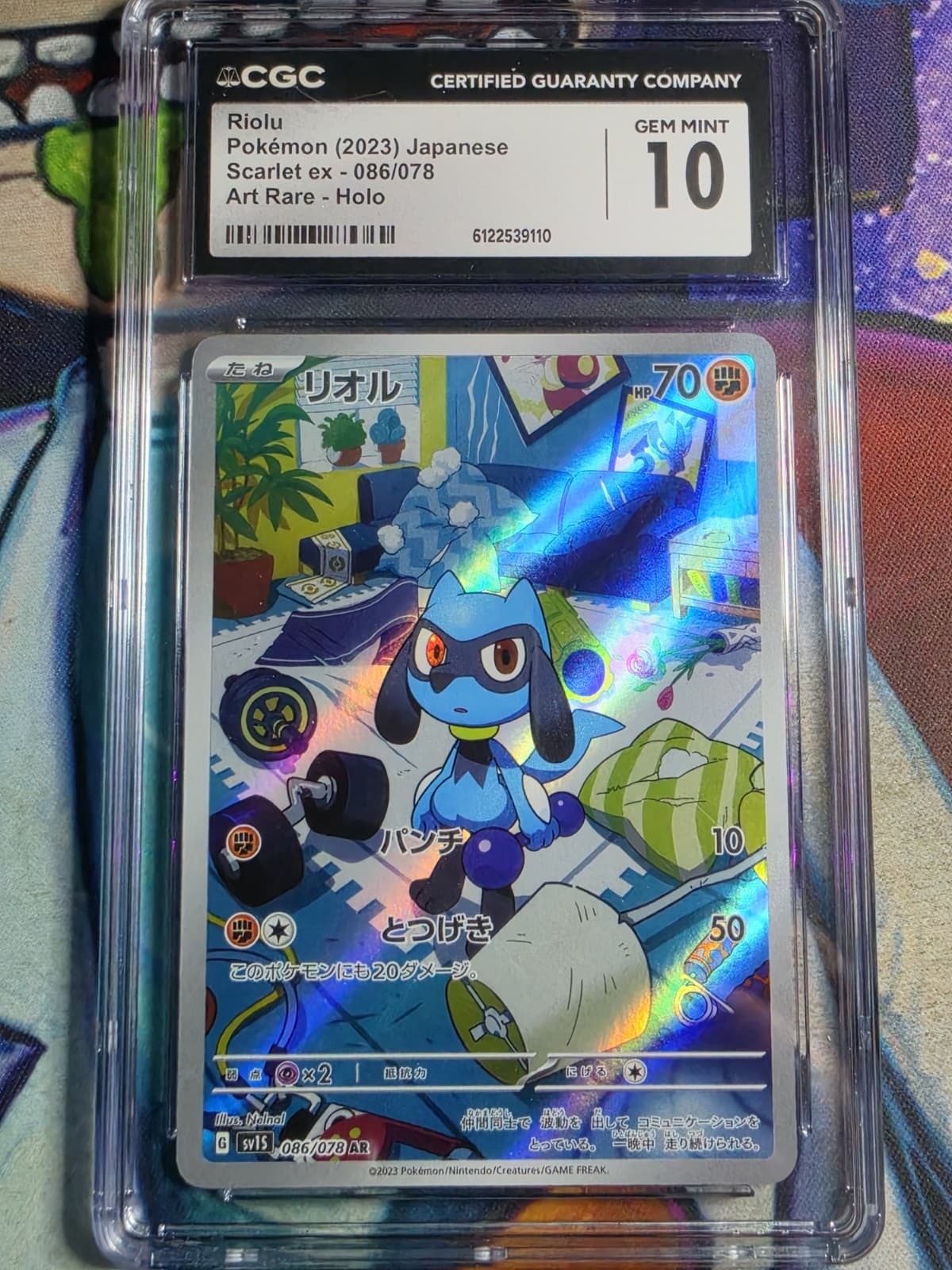 Riolu 086/078 Sv1s: Scarlet Ex Art Rare (Japanese) CGC 10 Gem Mint Pokemon 2023