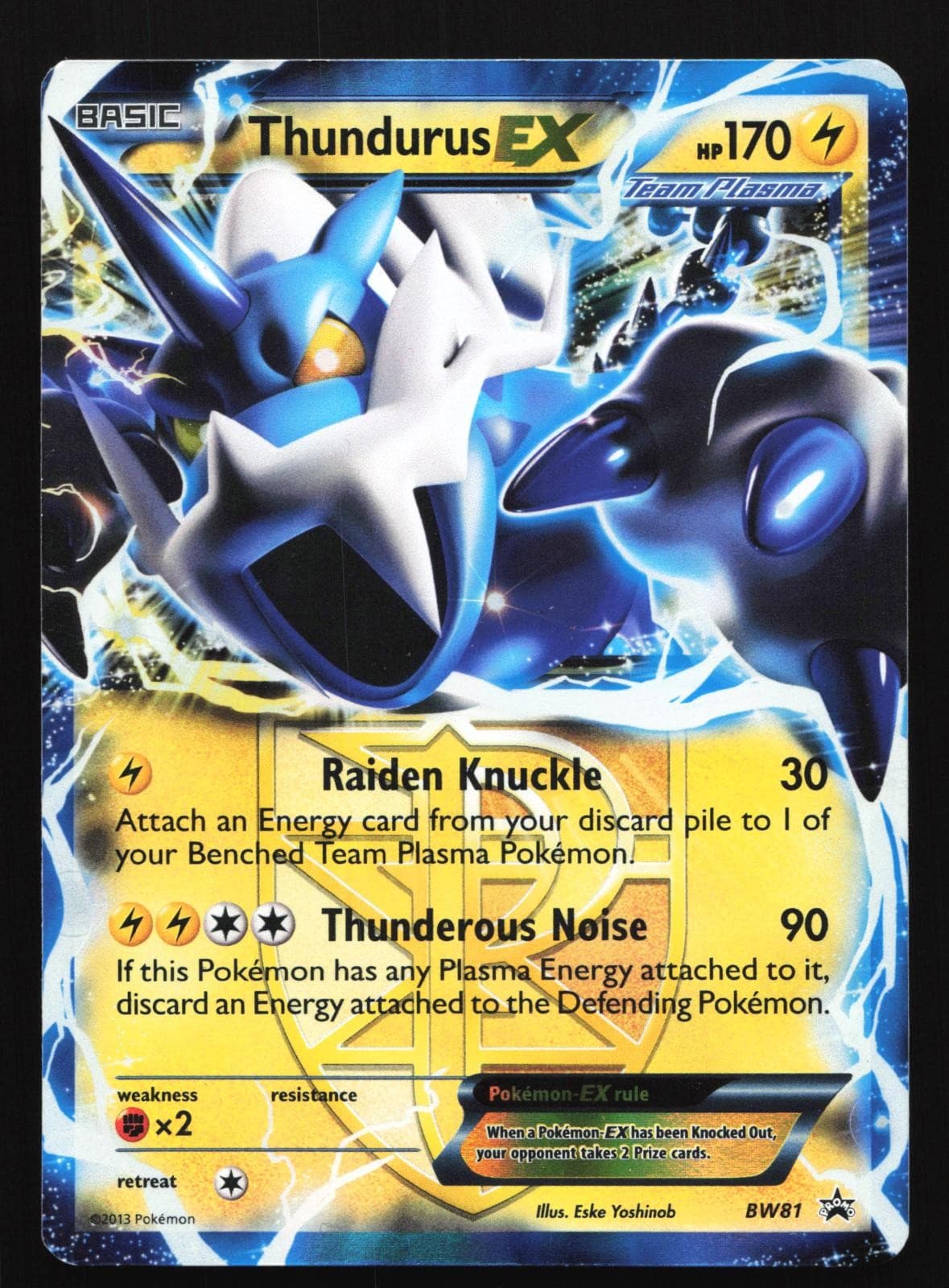 Thundurus EX (Team Plasma) BW81 Black & White Black Star Promo Pokemon Card